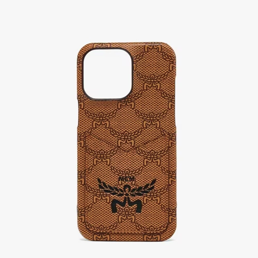 NWT MCM iPhone 15 Pro Max Case in Lauretos - Cognac
